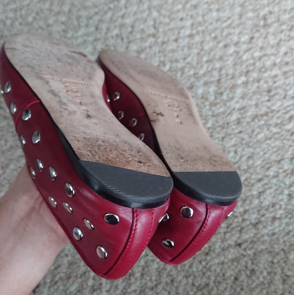 Loeffler Randall Landon Studded Leather Ballerina Flats in Burgundy size 6.5 - Picture 16 of 16